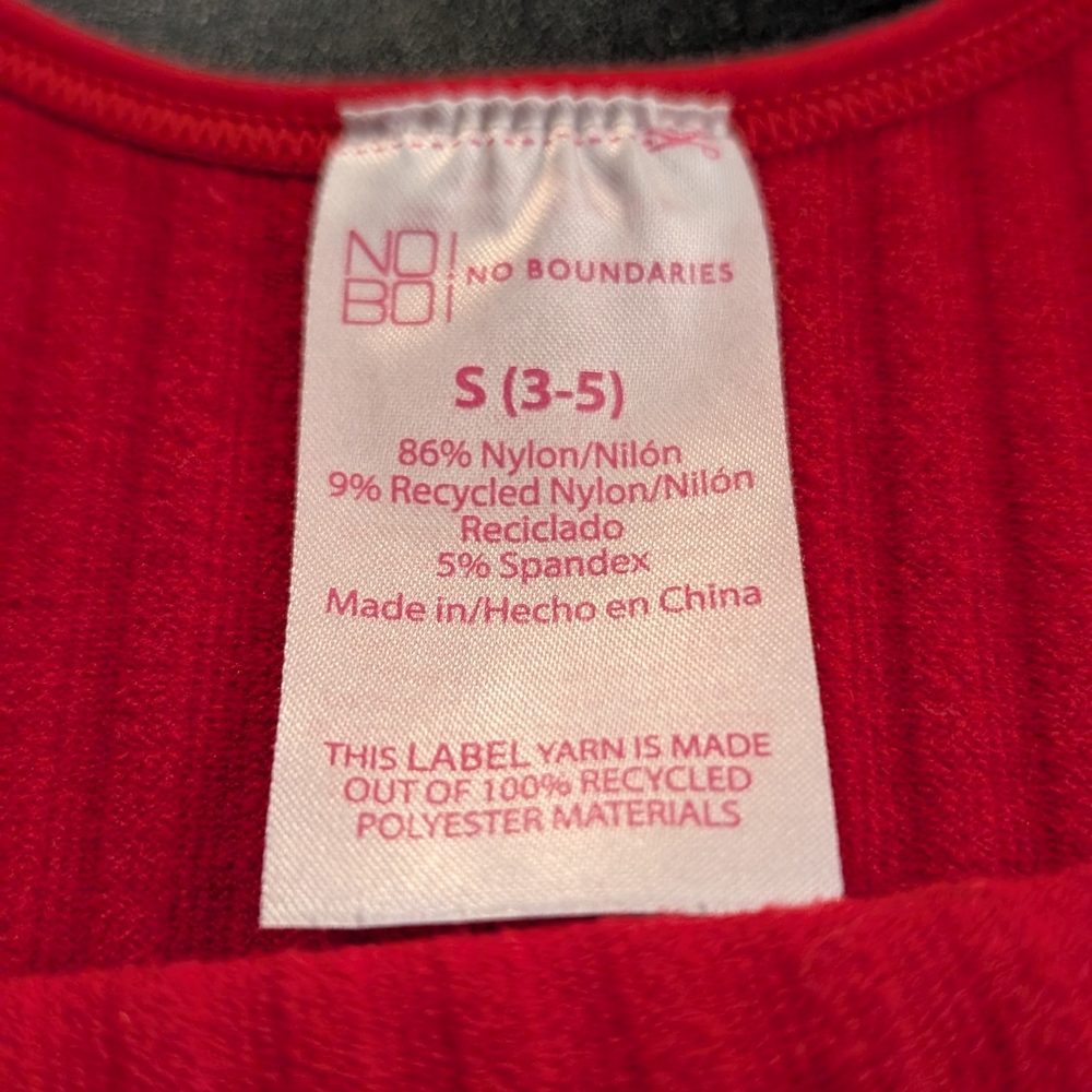 Red Ribbed Crop Top - Picture 3 of 3